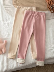 SHEIN 女童毛球裝飾保暖內搭褲 秋冬款 - 彩色 - 查看 8