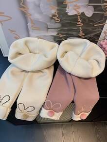 SHEIN 女童毛球裝飾保暖內搭褲 秋冬款 - 彩色 - 查看 2