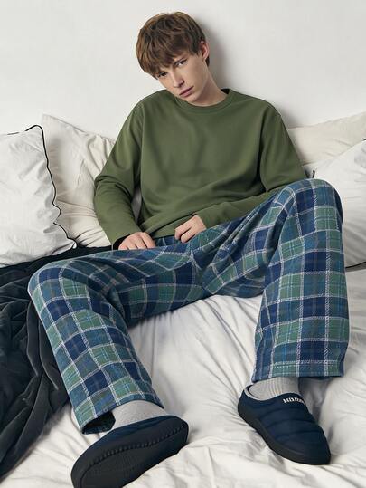 Conjunto casual de 2 piezas para adolescentes chicos con top de manga larga y pantalones largos con estampado de TIGRE sobre base gris, ropa de estar en casa