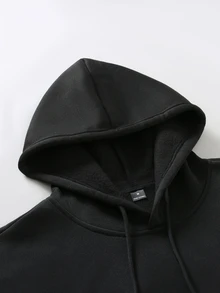 Manfinity Homme 男士連帽衛衣，黑白灰三色拼接設計，附抽繩與口袋，秋冬款微寬鬆休閒舒適百搭，適合外出、通勤、街拍、旅行、度假及日常穿著 - 彩色 - 查看 6