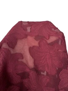 Lounesse Elegant Solid-Color Sheer Lantern-Sleeve Blouse For Women-Perfect For Work Or Parties, Featuring A Festive Christmas Red Hue. - Red - View 10