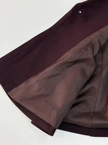 SHEIN PETITE Fashionable Elegant Waist-Cinching Blazer - Brown - View 8