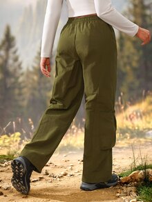 Exploreva Women's Outdoor Sports Hiking Cargo Pants - Army Green - View 4