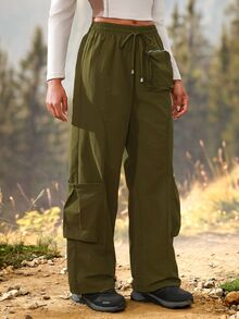Exploreva Women's Outdoor Sports Hiking Cargo Pants - Army Green - View 7