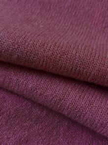 Elamini Women's Solid Color Round Neck Long Sleeve Casual Pullover Sweater - Bold Plum - View 6