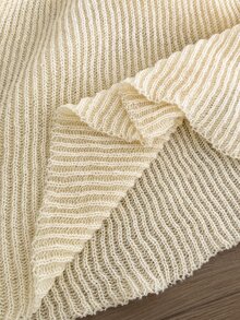 SHEIN Maternity Soft Style Comfortable Drawstring Tie Long Sleeve Sweater - Apricot - View 8
