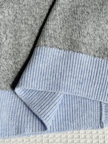 2pcs Tween Girls Teen Girls Casual Contrast Knit Long Sleeve Soft Thick Sweaters Pants Set Fall Outfits Fall Clothes Winter Jumpers Party Christmas - Grey - View 7