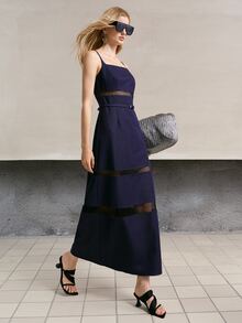 MOTF PREMIUM GAUN PANJANG SEDANG ELEGAN UNTUK WANITA MUDA YANG BEKERJA SEHARI-HARI - Royal Blue - View 4