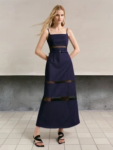 MOTF PREMIUM GAUN PANJANG SEDANG ELEGAN UNTUK WANITA MUDA YANG BEKERJA SEHARI-HARI - Royal Blue - View 1