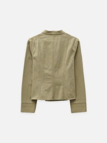 Nöista Military Green Jacket With Double Breasted Buttons. Fall Winter, Casual, Commuting, Going Out. - Green - View 8