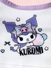 HELLO KITTY AND FRIENDS | SHEIN 4pcs Tween Girl Underwear Set, Camisole & Boxer Briefs Set, Purple Color - Purple - View 4