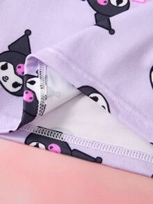 HELLO KITTY AND FRIENDS | SHEIN Set Pakaian Dalam Camisole dan Celana Pendek Motif Kartun untuk Anak Perempuan - Purple - View 6