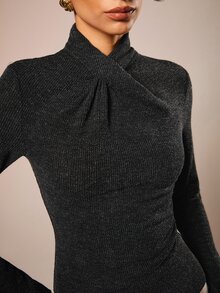 COSMINA Women's Casual Elegant Classic Versatile Long Sleeve T-Shirt - Black - View 1