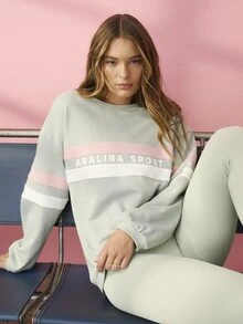 Aralina Women's Letter Pattern Casual Daily Sports Artistic - Green - View 10