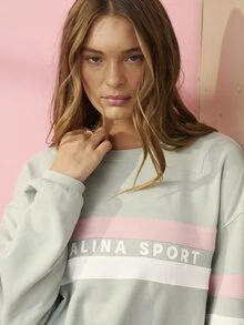 Aralina Women's Letter Pattern Casual Daily Sports Artistic - Green - View 3