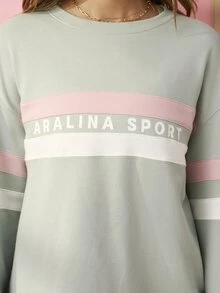 Aralina Women's Letter Pattern Casual Daily Sports Artistic - Green - View 9