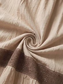 LUMIGAL Setelan 2 Potong Atasan Lengan Panjang Blok Warna + Rok Ruffle, Gaya Boho Kasual Chic untuk Liburan Sehari-hari, Liburan Musim Gugur, Brunch, dan Liburan di Musim Panas. - MultiWarna - View 6
