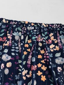 SHEIN LUNE Women's Casual Floral Print Skirt - Multicolor - View 5
