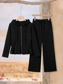 Rusticease Casual Vacation Striped Cuff Bowknot Women's 2 Pieces Set Autumn Outfits For Women - Black - View 7