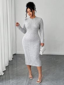 SHEIN LUNE CURVE Robes grandes tailles - Gris - Voir 7