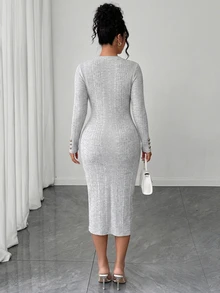 SHEIN LUNE CURVE Robes grandes tailles - Gris - Voir 2
