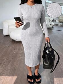 SHEIN LUNE CURVE Robes grandes tailles - Gris - Voir 5