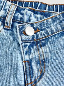 SHEIN Y2K Style Light Blue Denim Casual Animal Print Pattern Loose Fit Straight Leg Jeans, Versatile For Daily Wear, Parties, Back To School Autumn Fall - Light Wash - View 6