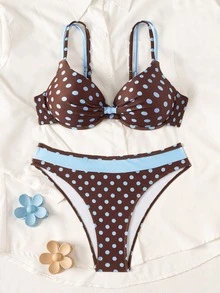 Swim Vcay Bộ bikini nữ mùa hè mới Glamour, đệm nâng ngực, dây quai mảnh điều chỉnh được - Nhiều màu - Xem 3