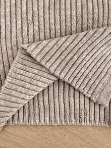 SHEIN Maternity Solid Color Long Sleeve Open Front Knit Cardigan And Sleeveless Knit Dress Casual Set - Khaki - View 9
