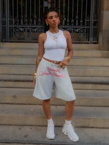 thauolivs Fitted Versatile Simple Round Neck Women Tank Tops Y2k - White - View 1