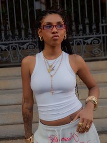 thauolivs Fitted Versatile Simple Round Neck Women Tank Tops Y2k - White - View 3