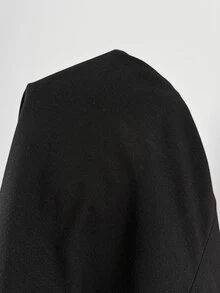 SHEIN Maternity Solid Color Button Half-Placket Long Sleeve Casual Soft Form T-Shirt,Autumn Formal Office Black Fall - Black - View 5