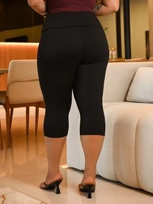 Bibi Tomais Plus Size Casual Versatile Mid-Length Skinny Stretch Pants - Grey - View 5
