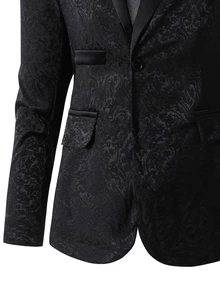 2pcs/Set Teen Boy Gentleman Suit Black Blazer + Long Pants, Elegant, Suitable For Birthday, Wedding, Wedding Guest, Pageboy, Ring Boy, Back To School - Black - View 7