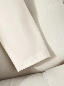 SHEIN 女式纯色仿麂皮双排扣侧袋常规夹克 - 杏色 - 查看 7
