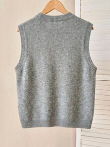 Modelyn Plus Size Women's Round Neck Colorblock Casual Daily Knit Top - Multicolor - View 4