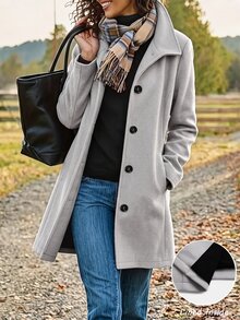 Breezaya Mantel Musim Gugur/Dingin Wanita Terbaru, Modis dan Serbaguna - Light Grey - View 1