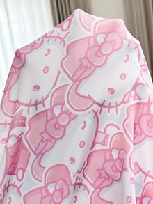 Slowluna HELLO KITTY AND FRIENDS | SHEIN فستان رضاعة للحوامل بطبعة كرتونية HelloKitty مع حافة مكشكشة وأكمام طويلة للخريف - متعدد الألوان - مشاهدة 9