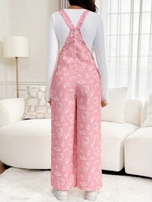 Slowluna Maternity Cartoon Pattern Casual Daily Wear Overalls Jumpsuit - Multicolor - View 9