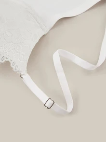 Bralution 1pc Rhinestone Lace Front Closure Underwire Bra - White - View 8