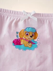 SHEIN | PAW Patrol Kids Young Girl 4pcs Set Fitted Bloomers, Cotton Material Comfortable And Soft, Printed Pattern, Cute And Practical, Suitable For Daily Wear - Multicolor - View 4