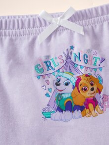 SHEIN | PAW Patrol Kids Young Girl 4pcs Set Fitted Bloomers, Cotton Material Comfortable And Soft, Printed Pattern, Cute And Practical, Suitable For Daily Wear - Multicolor - View 3