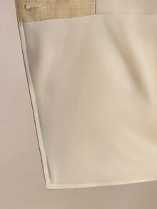 BizChic 女款金屬單排扣背心薄款西裝外套，返校、商務、教堂、優雅休閒卡其色，秋季萬聖節辦公室早午餐穿搭 - 卡其色 - 查看 8