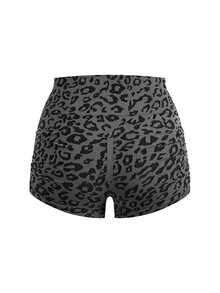 SHEIN Cheerettes شورت رياضي بطبعة نمر خصر عالي وقصة ضيقة - متعدد الألوان - مشاهدة 10