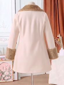 青少年女孩外套 秋季服飾 卡其色長袖拉鍊式 聖誕節、萬聖節服飾 冬季 星期三黑色洋裝 - 卡其色 - 查看 3
