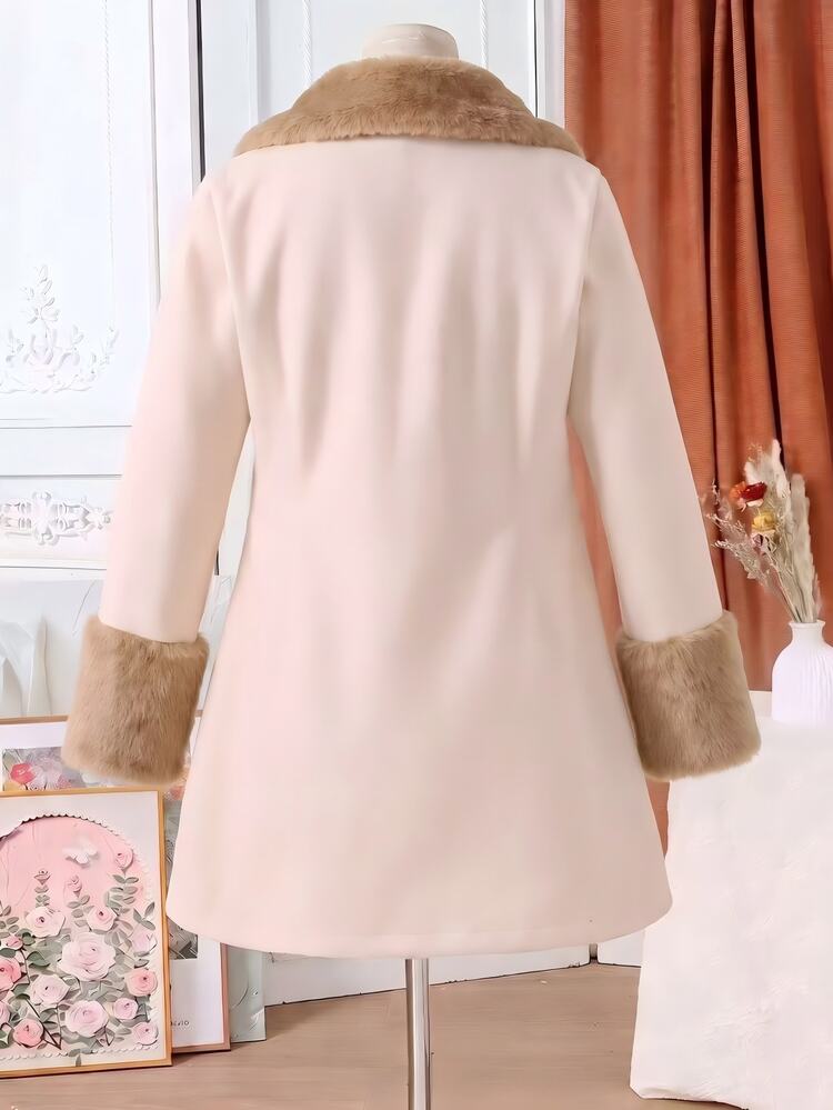 Tween Girl Coat Fall Clothes Fall Khaki Long Sleeve Zip Up Christmas, Halloween Clothing For Tween Girl, Winter, Wednesday, Black Dress - Khaki - View 2