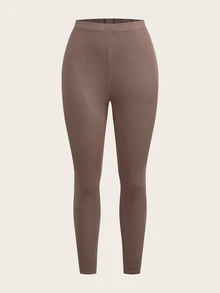 Tseoso 91 Cotton 女款 3 件組 黑色 棕色 灰色 百搭休閒夏季內搭褲，彈性針織多功能運動服，適合瑜伽、居家穿著、皮拉提斯健身 - 彩色 - 查看 4