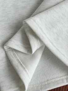 Comfortcana Plus Size Grey Thermal Lined Casual Straight Leg Sweatpants, Back To School Season - Light Grey - View 6