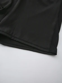 SHEIN Cheerettes Women's Plus Size Solid Color Wide Waist Sports Shorts Black High Stretch Breathable Moisture Wicking Comfortable Fit For Gym Running - Black - View 7