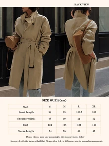Allurite Mantel Trench Khaki Klasik Prancis untuk Kantor/Komuter, Cocok untuk Hari Guru, Musim Gugur, dan Gaya Klasik Prancis. - Khaki - View 7